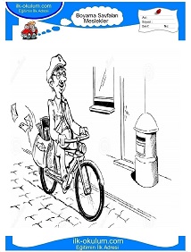 Çocuklar İçin Postacı Boyama Sayfaları 